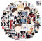 One Direction Aufkleber 50 Stück, Laptop Aufkleber Bombe Vinyl Aufkleber Pack für Auto Gepäck Skateboard Motorrad Aufkleber für Jugendliche Erwachsene
