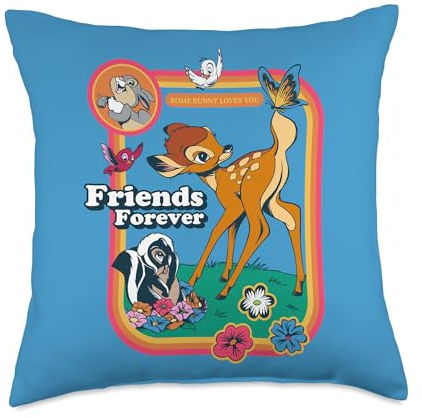 Disney Klassisches Bambi Friends Forever Vintage-Kissen, 45,7 x 45,7 cm, mehrfarbig