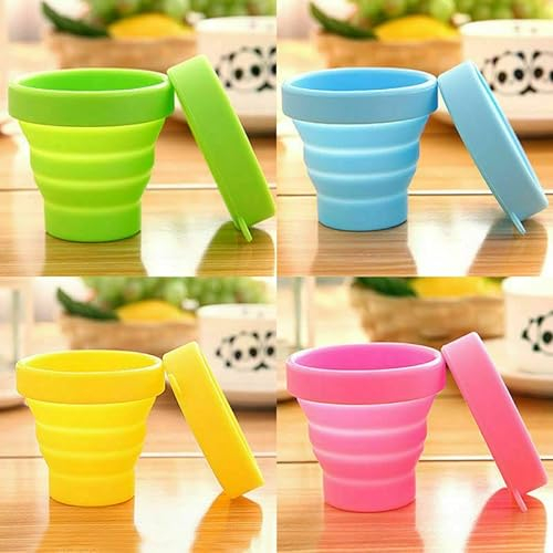 UK CELTD Silicone Folding Cup Bowl Set Telescopic Collapsible Outdoor Travel Camping Tool (Pink)