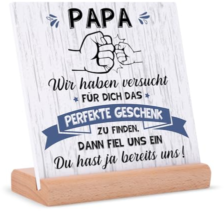 Juratar Papa Geschenk Weihnachten von Tochter Sohn, Holzschilder Heimat Dekoration Geschenke für Papa, Geburtstag Geburtstagsdeko für Papa Männer Vater