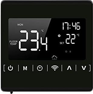 MincoHome Smart Thermostat Programmable LCD Touch Screen Thermostat For Electric Floor Heating System WiFi Tuya Room Temperature Controller (Black Electric Heating)