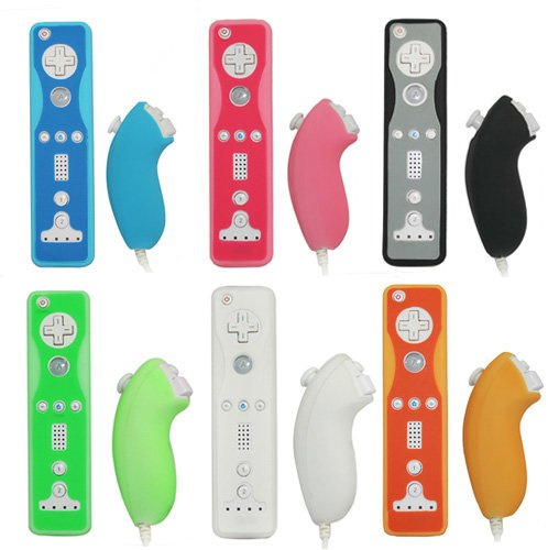 Soft Silicone Cover Case Skin Pouch for Wii Remote Nunchuk Controller Left and Right Joystick Silicone Case Soft Skin Cover (Orange)