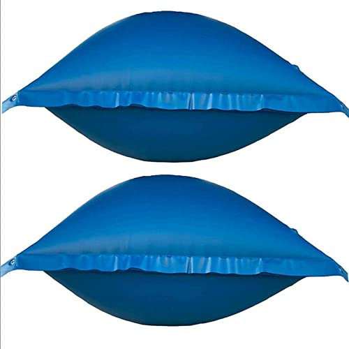 Fofetbfo Confezione da 2 cuscini blu per piscina da 1,2 m x 1,2 m, per piscine fuori terra, cuscino d'aria con chiusura invernale con corda, kit di chiusura per piscine invernali, spessore 0,16 mm