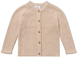 Stellou & friends Cardigan per ragazze e ragazzi con bottoni effetto legno | Abbigliamento per bambini di alta qualità in 100% cotone - IV V, marrone, 62/68 cm