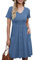 AUSELILY Damen Sommerkleider Lässiges Kurzarm A Line Swing Kleid mit Taschen