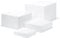 KCGANI Présentoir cube en acrylique blanc pour cupcakes, desserts, 5 côtés, décoration de table carrée en acrylique, boîtes de rangement pour fêtes, mariages, brunch, extérieur, événements