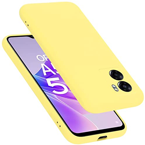 Cadorabo Hülle kompatibel mit Oppo A57 5G / Realme V23 Hülle Silikon Handyhülle für A57 5G / Realme V23 Case aus flüssigem Silikon- Kratzfeste und stoßfeste dünne TPU Schutzhülle - Liquid GELB