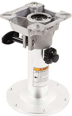 XTevu Bootssitz aus Aluminium, Höhenverstellbar, Arretierbar, Marine, Verstellbarer Sitzsockel, Manuell, 330–480 Mm/13,0–18,9 Zoll, 360-Grad-Drehung Für Wohnmobile, Yachten, Boote