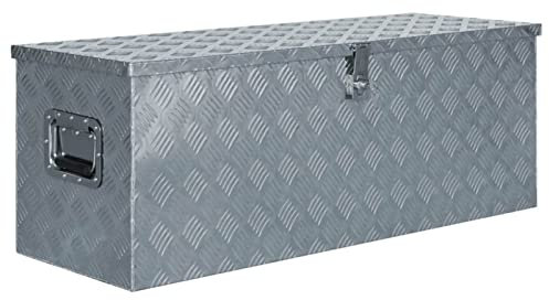ARKEM Aluminiumkiste 110,5×38,5×40 cm Silbern Aluminium-Werkzeugkiste Aufbewahrung anhäNger ZubehöR
