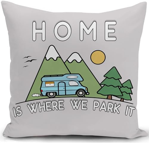 KUNQIAN Kissenbezug wohnmobil Wohnwagen Camper Camping Gadgets Kissen Geschenke für wohnmobilfans zubehör deko sofakissen kissenbezüge dekokissen couchkissen kissenhülle zierkissen 40x40cm