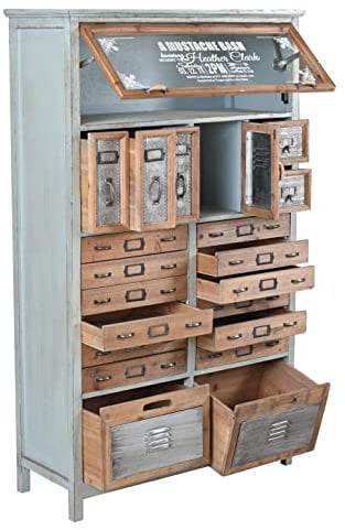 Hochkommode „LOFT Studio“ – Industrial Apothekerschrank | Holz & Metall | Vintage Schrank mit 19 Schubladen & Türen lof005 Palazzo Exklusiv