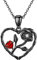 URONE Schwarze Rose Halskette Sterling Silber Rose Herz Anhänger Halskette Rose Gotik Schmuck Geschenke für Frauen