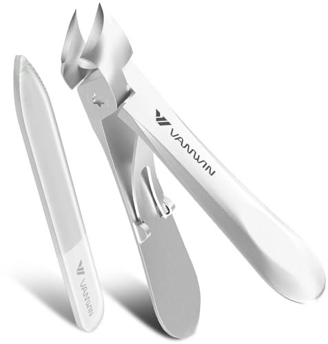 VANWIN Ingrown Toenail Clippers, Heavy Duty Slanted Curved Blade Nail Clippers for Thick Toenails & Ingrown Nails, Stainless Steel Angled Toe Nail Clippers for Thick Nails for Seniors, Men, Women