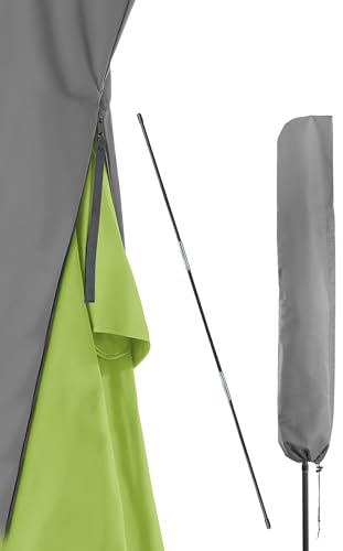 4smile Sonnenschirm Schutzhülle, Anthrazit - Funktionelle Sonnenschirmhülle mit Reißverschluss, Stab - Strapazierfähige Schirmhülle, Schutzhülle Sonnenschirm bis Ø 3 m, Polyester Schirmabdeckung