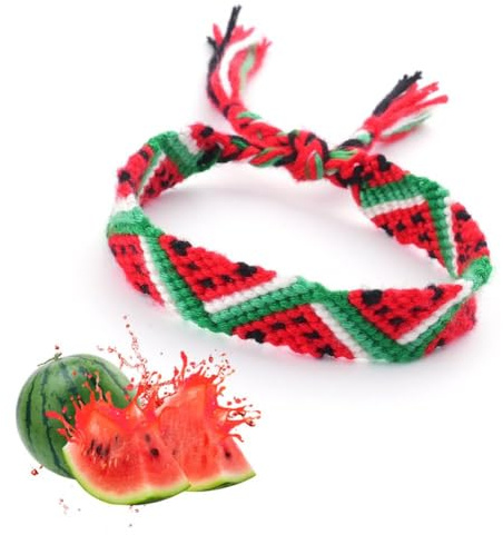 Palästinensisches gewebtes Armband, Palästina-Armband, verstellbar, palästinensische Flagge, Wassermelonen-Armband, Boho-Palästina-Flagge, Seil-Armband, Schmuck, Geschenk für Damen und Herren