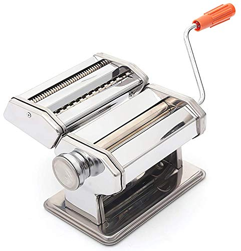 Manuelle Nudelmaschine aus Edelstahl, frische Pastamaschine, einfache Reinigung und Bedienung, verstellbare Dicke (geteilte Version)