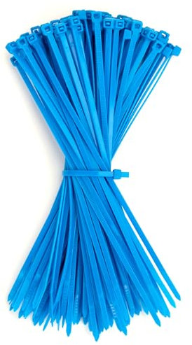 GUNGY Attache Cable Bleu 200 x 3,6 mm Collier de Serrage Plastique Serre Câbles Électriques pour Cable Management Jardinage 100 Pièces