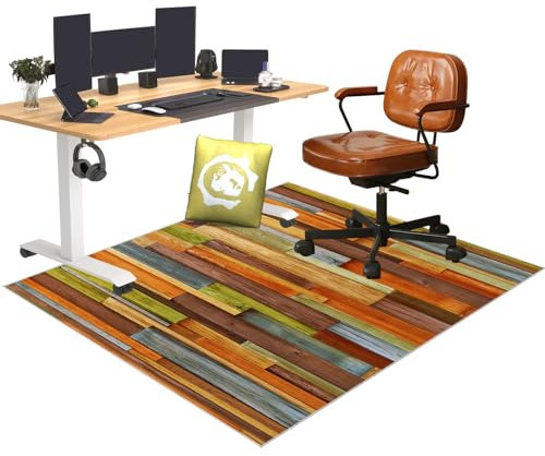 Bodenschutzmatte Bürostuhl Teppich, Gaming Bürostuhl Stuhlmatten für Teppichboden, Bürostuhlmatte für Hartholzböden, Teppich Unterlage-Kratzfest Geeignet für Büro und Zuhause 120 x 140 cm