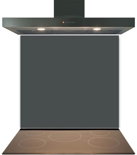 C2G Coloured Toughened Glass Splashback for Kitchen, Tempered Heat-Resistant Glass Splashbacks with Polished Edges for Cooker and Hob Backsplash (Black Green, 60 x 80cm)