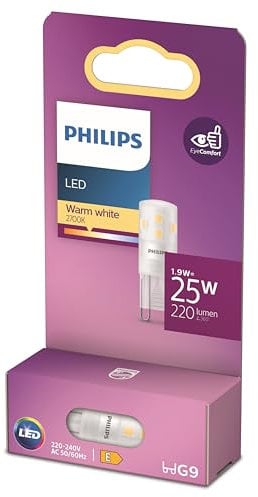 Philips LED Standard Brenner, Ersatz für 25W Halogen, G9 Sockel, warmweißes Licht 2700K, Matt