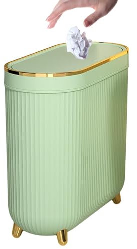 WC Mülleimer - Schmaler und kompakter Badezimmer-Mülleimer, Toilettenpapier-Mülleimer | Slim Papierkorb, Mülleimer mit Deckel für kleine Räume, Mülleimer für Toilette Came