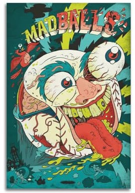 Zamgg Madballs 1 Poster, Wandkunst, Dekoration, Leinwandposter und Drucke für Zimmer, ästhetisch, 60 x 90 cm, ungerahmter Stil