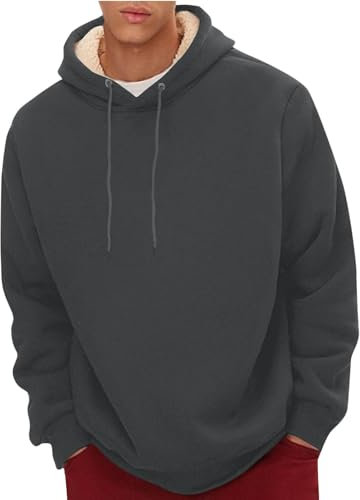 Generico Offerte Oggi 1 Euro Felpa Uomo con Cappuccio Invernale con Pile Interno Pullover Offerte del Giorno T Shirt Tinta Unita Uomo da Mettere sotto Giacca Elegante Black Friday 2024 Offerte Oggi