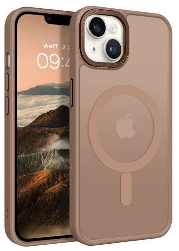 GaoBao für iPhone 13 Hülle, Handyhülle iPhone 13 [Kompatibel mit MagSafe] Durchscheinende Matte Magnetische Stoßfeste Anti-Fingerabdruck Schutzhülle Handyhülle für 6.1 Case, Braun