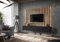 Deconation Ensemble Meuble TV verti II - Beige/Noir - L 180 X H 148 X P 35 Cm