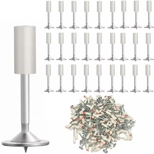 Chiodi Per Sparachiodi,Spara Chiodi Per Cemento e Ferro,Rotonde Chiodi Per Sparachiodi,8mm Rotonde Chiodi per Sparachiodi,Basso rumore,per pannelli a parete (Chiodi rotondi 32mm 200pcs)