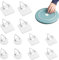 12Pcs Plate Hangers for Walls - Invisible self-Adhesive Wall Plate Hangers - and Adhesive Picture Hangers - Perfect for displaying Decorative Plates, Wall Art, and Photos (Round, Square)
