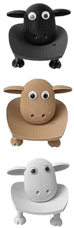Enwye Lot De 3 Porte-Papier Toilette Imprimés en 3D Black Sheep Organiseur De Salle De Bain Autonome Support De Rangement Amusant pour Essuie-Tout, Décoration De Ferme, Assemblage sans Outil