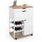 IDMarket - Desserte de cuisine COSY avec placards et range bouteilles bois et blanc
