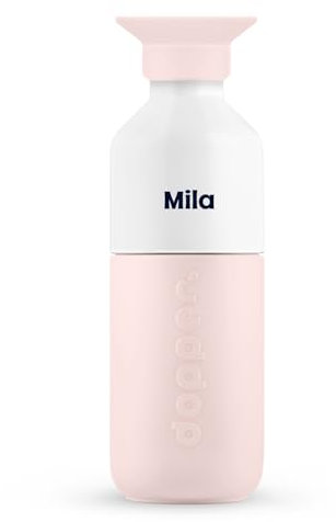 Dopper Personalisierte Steel Trinkflasche - BPA freie Wasserflasche, 90% recycelter 18/8 Edelstahl, Auslaufsicher - Sportflasche für Sport, Outdoor & Büro (Soft Pink, 350ml)
