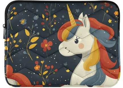 Étui pour ordinateur portable 15-16 pouces concis licorne mignonne scandinave licorne ordinateur portable pochette à fermeture éclair pour voyage d'affaires