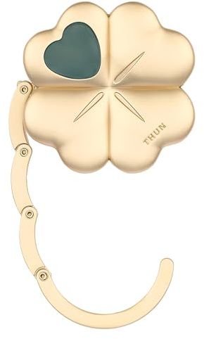 THUN - Gancio porta borsa quadrifoglio - metallo - Collezione Sempre con me - 4x4,5 cm