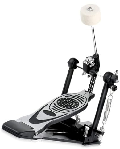 CHICIRIS Basstrommelpedal, Federspannungseinstellung Doppelkettenantrieb Bass Drum Pedal Schläger Edelstahl