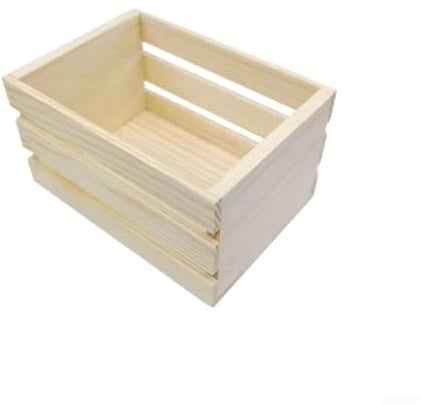 Miniatur Holzkorb Kiefernholz Aufbewahrungsbox Kleine Kiste Modell für DIY Handwerk Korb Herstellung, Mini Supermarkt Display Prop für Lebensmittel oder Dekoration, Ideal