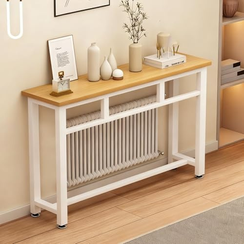 JCSRYD Table Console à Placer au-Dessus d'un Radiateur - Table Étroite et Moderne à Placer Derrière Un Canapé - Table Longue pour Entrée/Couloir - Étagères Flottantes(White,80 * 20cm/31 * 8in)