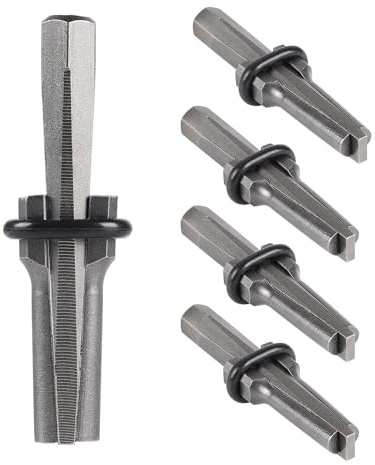 SWAWIS 5 Pièce Coin Pour Fendre Le Pierre 16mm(5/8) 105mm Acier Carbone | Cales Fendantes pour Roches avec Coniques et Rondelles Élastiques, Plug Wedge et Plumes Cales pour Granit Marbre