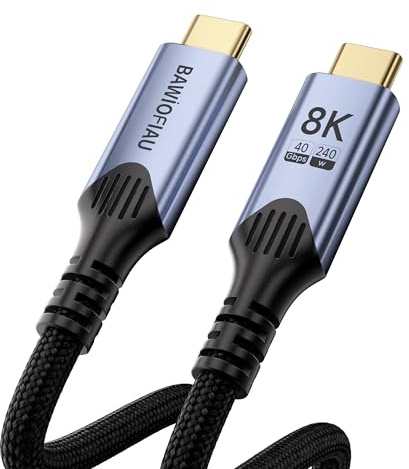 240W USB C auf USB C Kabel Kurz,USB 4.0 Kabel 40Gbps,PD3.1 Schnellladekabel type c ladekabel Kompatibel für Thunderbolt 4,usbc data cable Datenkabel für Laptop,Tablet,SSD