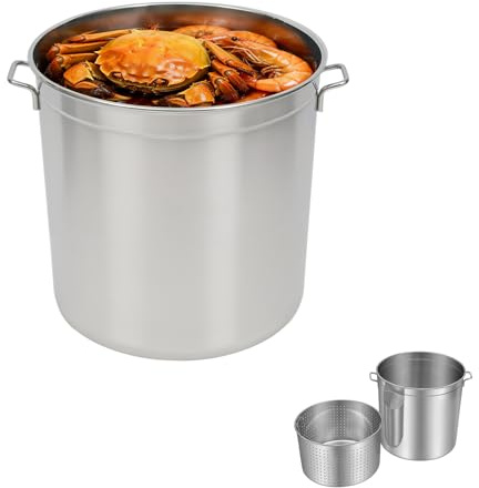 Gastronomie Kochtopf Groß, 50L Edelstahl Kochtöpfe Suppentopf mit Deckel & Griff, Kochtöpfe Großraumtopf, für alle herdarten & große küchen, 51.5×51.5×50cm