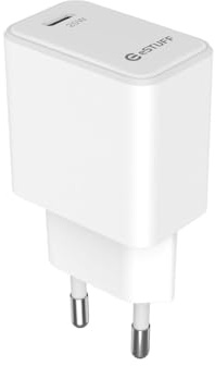 eSTUFF USB-C Charger EU PD 20W. 1 x USB-C. White, ES635028-BULK