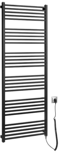 Sapho METRO-E Elektrischer Badheizkörper, gerade, 600x1620 mm, 800 W, Schwarz matt