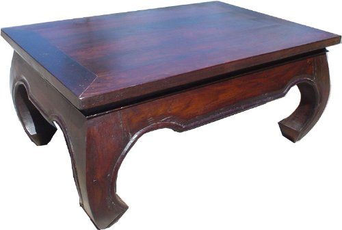 GURU SHOP Opiumtisch Bodentisch, Kaffeetisch aus Indien Rechteckig, Akazienholz, Größe: 60x90 cm, Kaffeetische & Bodentische
