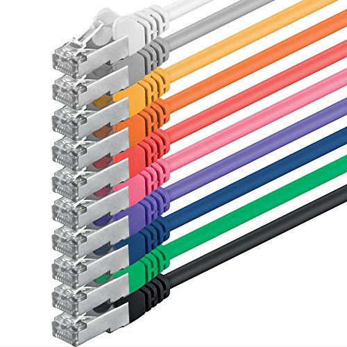 1aTTack CAT5 FTP network patch cable with 2 x RJ45 connector set (10 colors, 10 pieces) 2m