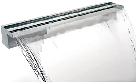 Primrose 90cm Stainless Steel Waterfall Blade Cascade (Sheer descent) Rear Supply for Wall Water Features