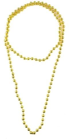 Mytoptrendz® Plain Bead Necklace Single Strand Long Rope Wrap Around Girls Women Fashion Accessories (Gold)