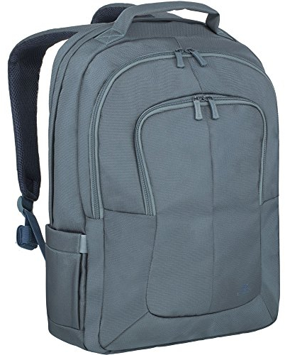 Rivacase 8460 ECO Bulker Laptop Rucksack 23L bis 17.3 Zoll - 31 x 46 x 18 cm – Geräumiges Handgepäck mit Trolley Befestigung – großer Notebook Backpack für Damen und Herren (Aquamarine)