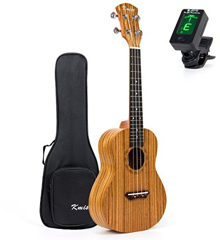 Kmise Konzert-Ukulele 58,4 cm Ukulele Hawaii Gitarre Mini Ukulele mit Tasche Tuner UK-9
